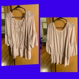 Pale Pink Peasant Top